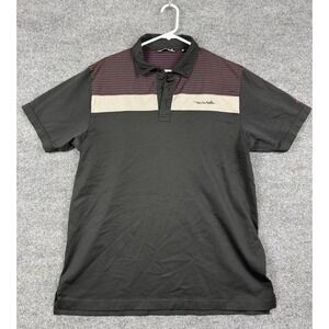 TravisMathew Vaquero Polo Shirt Mens XL Black Striped Colorblock Golf SS